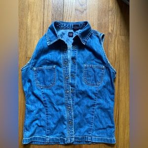 GAP Y2K Denim Tank Top Button Down
